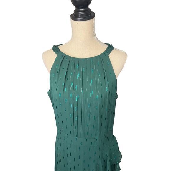 Betsy & Adam Clip-Dot Tiered Ruffled formal Gown in Green size 14 NWT Elegant - Picture 5 of 13